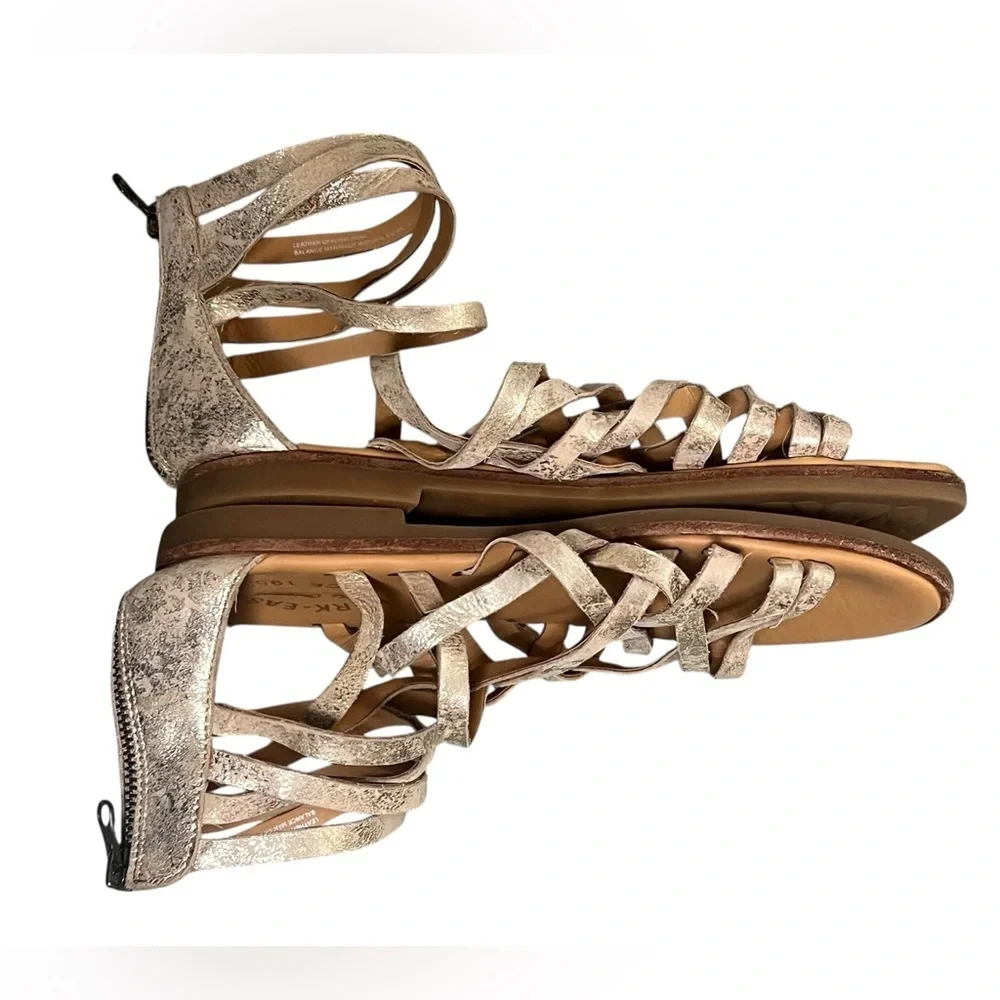 Kork-ease Palmyra gold strappy ankle gladiator leather sandals - Picture 5 of 10